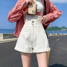 批发2026新款黑色<b class='q'>牛仔</b><b class='q'>短裤</b>女夏<b class='q'>高腰</b>潮ins宽松百搭显瘦网红百搭a字热裤