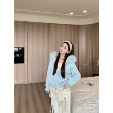 批发实拍 冰岛甜梦 连帽针织开衫可拆卸大毛领毛衣外套磨毛上衣针织<b class='q'>裤</b>