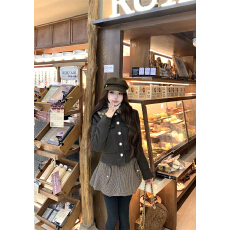 批发实拍 焦糖可颂 毛领长袖厚款保暖外套秋冬裙裤套装磨毛<b class='q'>打底</b>