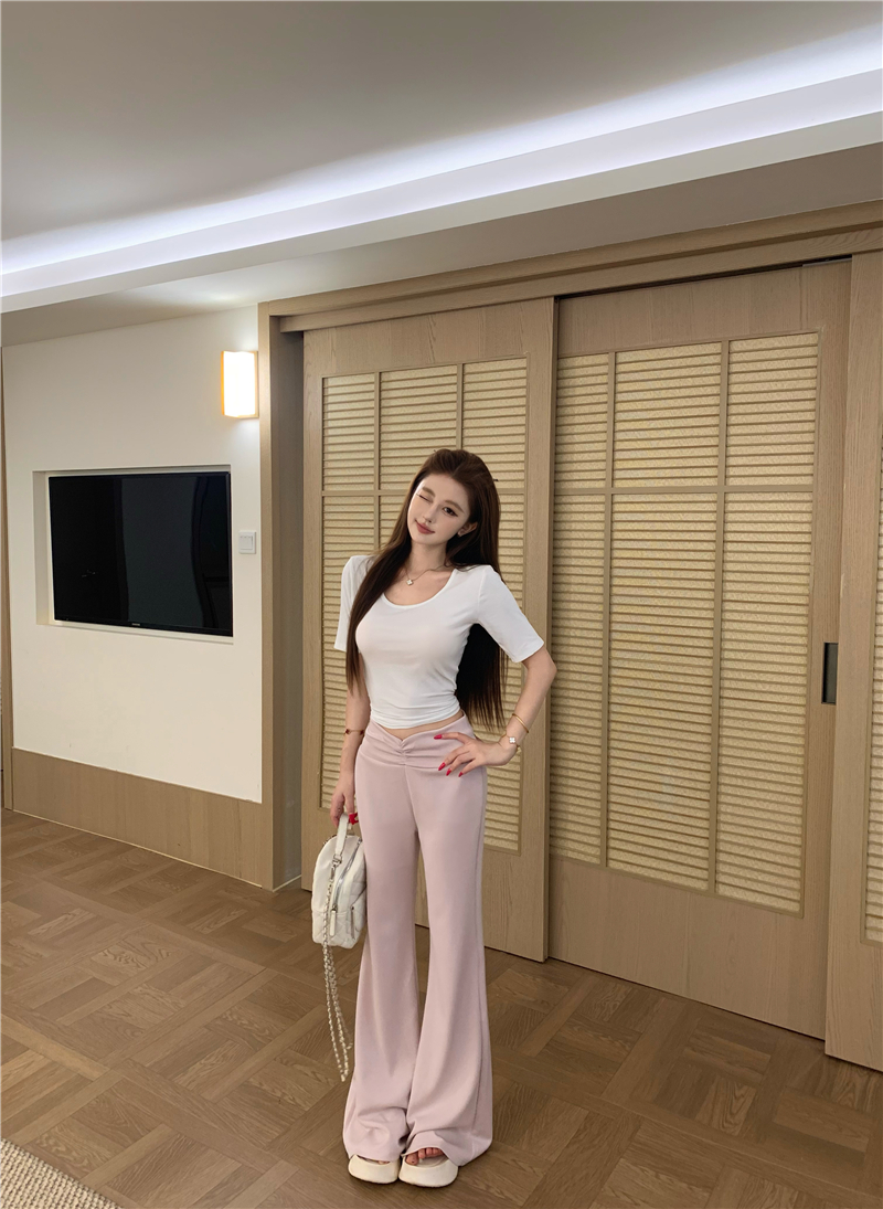 실사 대 u 칼라 수리 높이 폭탄 이슬 뼈의 반팔 맨위 모달 빈 가스 층 슬림해 보이는 얼음 가죽 마이크로 매운맛 바지