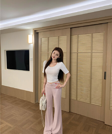 실사 대 u 칼라 수리 높이 폭탄 이슬 뼈의 반팔 맨위 모달 빈 가스 층 슬림해 보이는 얼음 가죽 마이크로 매운맛 바지