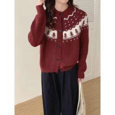 批发费尔岛毛衣开衫女新款秋冬<b class='q'>外套</b>韩系穿搭针织上衣秋装<b class='q'>女装</b>