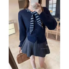 批发韩系新款时尚设计感针织套头上衣女<b class='q'>甜美</b>小个子学院毛衣女