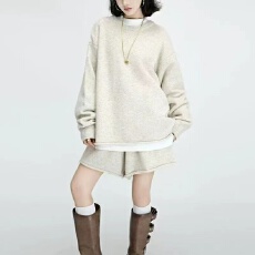 批发韩系慵懒风毛衣半身裙两件套女早<b class='q'>春</b>气质宽松针织开衫短裙套装