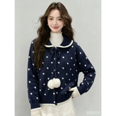 批发毛衣<b class='q'>外套</b>秋冬新款女装上衣宽松<b class='q'>时尚</b>条纹针织开衫