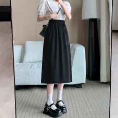 批发实拍 大码女装<b class='q'>西装</b>开叉半身裙女春夏新款高腰显瘦<b class='q'>中长款</b>直筒裙女