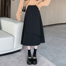 批发大码女装不规则西装半身裙女秋冬胖mm高腰显瘦中长款a字裙子