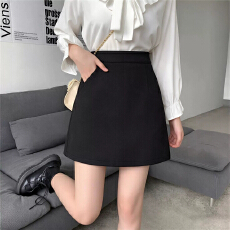 批发口袋半身裙短裙春秋<b class='q'>大码</b><b class='q'>西装</b>裙女高腰显瘦百搭半身裙子潮