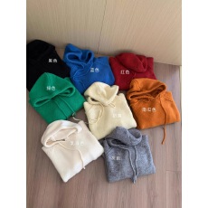 批发韩系灰色软糯连帽毛衣女秋冬季慵懒奶fufu宽松加厚针织<b class='q'>打底衫</b>上衣