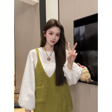 批发设计感韩系春秋季新款针织<b class='q'>马夹</b>百搭休闲<b class='q'>马甲</b>吊带叠穿钩织黑色背心