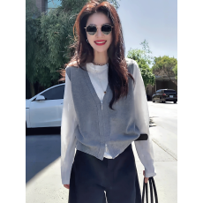 批发韩系早秋薄款穿搭针织衫女2025新款爆款针织<b class='q'>马甲</b>打底衫上衣