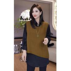 批发今年流行不规则下摆针织衫女秋装气质设计感无袖<b class='q'>马甲</b>