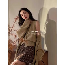 批发现 冬季氛围感时尚温柔风毛衣背心内搭<b class='q'>开衫外套</b>两件套毛针织衫女