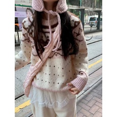 批发韩系洋气加厚费尔岛<b class='q'>毛衣</b>女冬季高级别致新款针织衫独特上衣