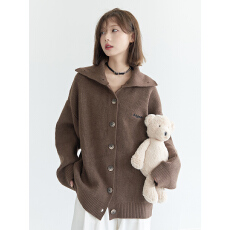 批发设计感针织<b class='q'>开衫外套</b>女2025秋季慵懒风高级感宽松上衣