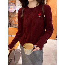 批发复古麻花羊毛衫女秋冬新款宽松套头圆领毛衣加厚<b class='q'>打底衫</b>