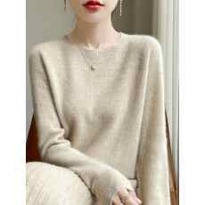 批发一线成衣无缝~加厚软糯圆领毛衣女内搭<b class='q'>打底衫</b>秋冬宽松毛针织衫