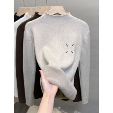 批发一体绒半高领毛衣女加厚加绒<b class='q'>打底衫</b>2025秋冬新款针织衫内搭上衣潮