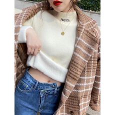 批发加绒毛衣女秋冬外穿2024新款一体绒半高领洋气内搭加厚保暖<b class='q'>打底衫</b>