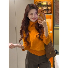 批发韩系高级感翻领毛衣针织衫女2025冬季新款洋气内搭<b class='q'>打底衫</b>长袖上衣