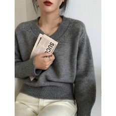 批发V领毛衣女套头2025春秋冬新款爆款高品质内搭宽松针织<b class='q'>打底衫</b>上衣