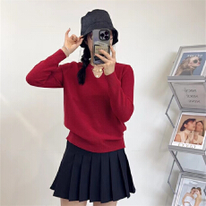 批发六色超好看慵懒风<b class='q'>毛衣</b>女士2025年秋冬新款爆款纯色针织打底衫上衣