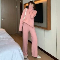 批发欧货轻奢休闲运动<b class='q'>套装</b><b class='q'>女</b>秋装2025新款圆领上衣阔腿裤<b class='q'>两件</b>套潮