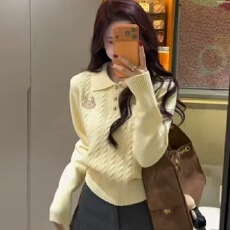 批发高级感慵懒风毛衣<b class='q'>女</b>春季2026新款针织打底衣<b class='q'>女</b>内搭 安迪绒