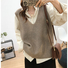 批发针织衫羊绒衫马甲背心春季2026韩版新品宽松大码慵懒风<b class='q'>女</b>装毛衣潮
