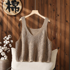 批发大码复古镂空针织<b class='q'>马甲</b>背心女春夏宽松叠穿毛衣小吊带<b class='q'>马夹</b>外穿坎肩