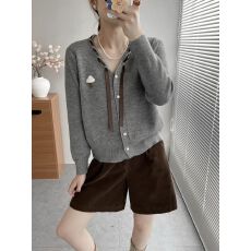 批发减龄甜美学院风蝴蝶结针织开衫女V领显瘦毛衣外套上衣内搭<b class='q'>打底衫</b>
