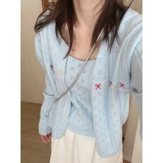 批发刺绣花朵针织开衫两件套<b class='q'>女</b>2026春秋季新款气质毛衣懒人<b class='q'>套装</b>潮