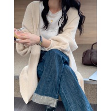 批发中长款毛衣<b class='q'>开衫</b>春秋外套女慵懒风复古外穿小个子针织衫女装上衣冬