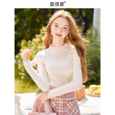 批发半高领<b class='q'>毛衣</b>打底衫女2026年新款春秋白色法式内搭上衣针织衫