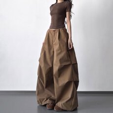 批发潮流2026年早春新款工装风高腰阔腿裤女宽松显瘦休闲直筒伞兵<b class='q'>裤子</b>