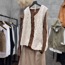 批发日系纯色圆领时尚气质针织坎肩马甲2025<b class='q'>夏</b>季新款休闲外搭马夹女