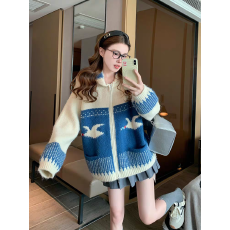 批发韩国原版材质拉加<b class='q'>马海毛</b>秋冬新款复古减龄提花软糯长袖针织<b class='q'>开衫</b>