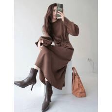 同款明星针织连衣裙新款抽绳