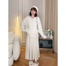 批发新款毛衣针织<b class='q'>连衣裙</b>子两件套慵懒风高级感气质长裙