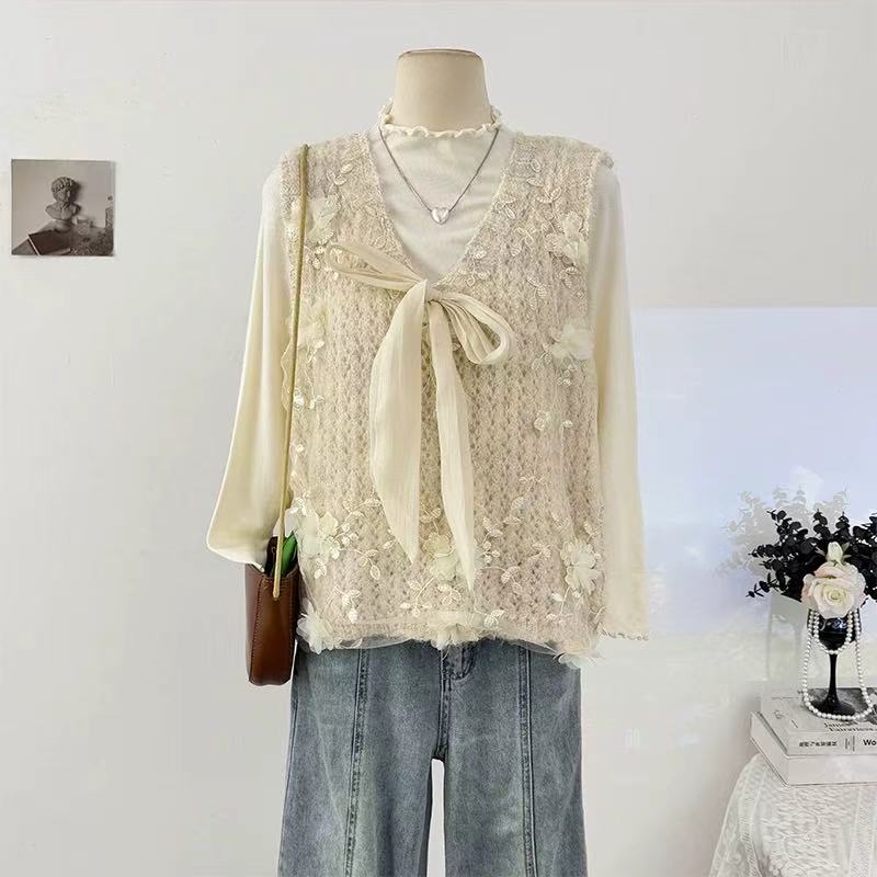 디자인 센스 나비 넥타이 니트 베스트 조끼 작은 대중 3 차원 꽃 잘 생긴 Chic 맨위