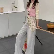 批发2026<b class='q'>春</b>夏新款三角绑带辣妹时尚百搭围巾腰巾屁帘头巾手工钩织单件