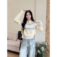 批发费尔岛毛衣女<b class='q'>冬</b>季新款韩系复古温柔风短款长袖圆领套头针织衫上衣