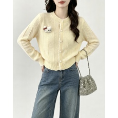 批发立体毛衣开衫女春季新款<b class='q'>甜美</b>洋气针织外套