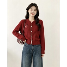 批发立体小红马毛衣开衫女春季新款<b class='q'>甜美</b>洋气针织外套