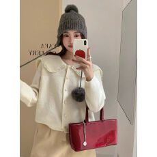 批发<b class='q'>甜美</b>风蕾丝娃娃领针织开衫女秋季新款温柔风减龄显瘦毛衣外套
