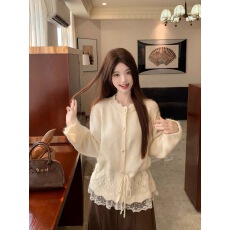 批发法式钉珠收腰正肩<b class='q'>针织</b><b class='q'>开衫</b>女2026早春新款大码胖mm超好看毛衣外套