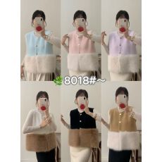 批发小香风高级毛绒针织马甲外套女2026新款早春大码胖mm马夹背心上衣
