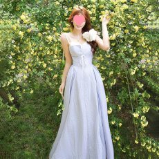 批发森系少女减龄拼接<b class='q'>连衣裙</b>2026夏季新款吊带掐腰显瘦法式复古长裙子