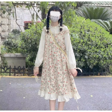 批发茶歇法式假两件碎花<b class='q'>连衣裙</b>女2026新款小个子高级感气质温柔风长裙