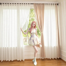 批发法式千金风少女连衣裙拼接蕾丝甜美减龄紫色显瘦碎花公主<b class='q'>短裙</b>子